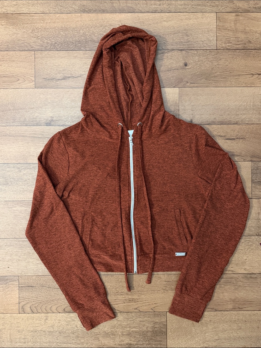 Bombshell Sportswear Size Medium Heathered Colored Cropped Zip Up Hoodie Sexy M
